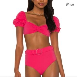 Agua Bendita Romina Luau Bikini Set In Fuchsia